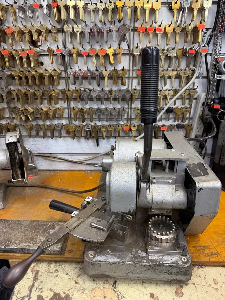 Inside Grand Hardware — aisles of hardware, keys, and tools